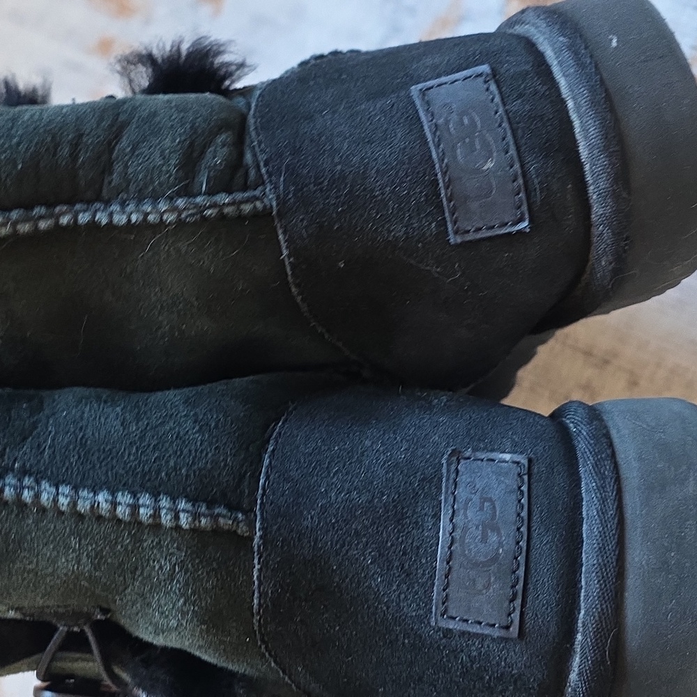 UGG Hunter Green Black Shearling Bailey Button Triplet II Boot Womens 9 - Picture 8 of 12